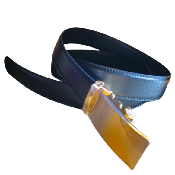 Men's Ratchet Belt Fully Adjustable No Holes Leather Belt. - Picture 1 of 4